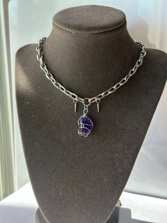 Punk Amethyst Necklace