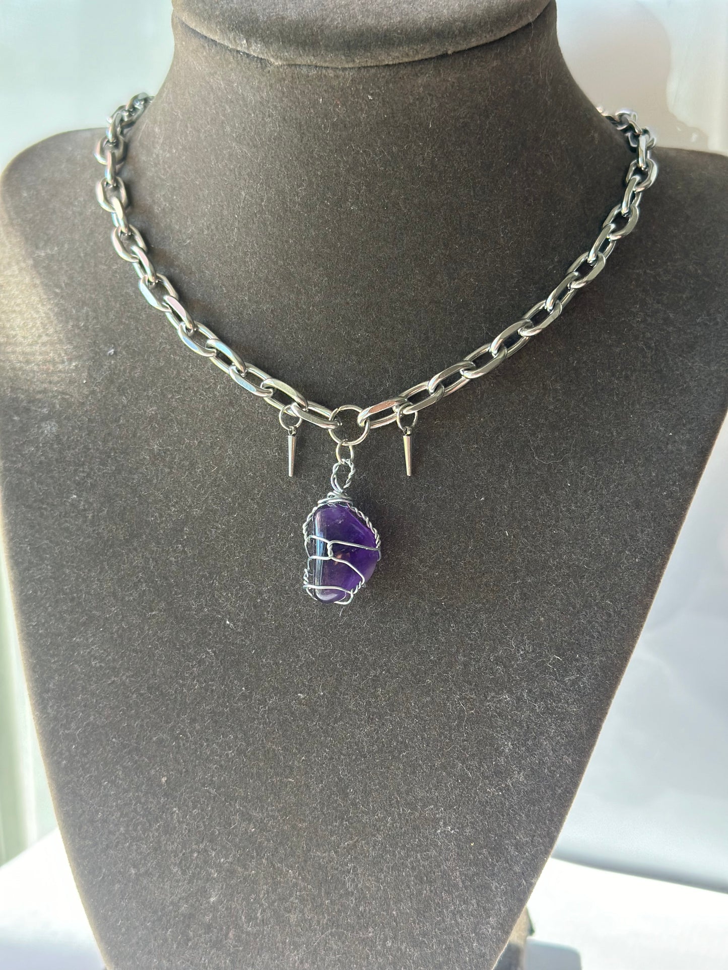 Punk Amethyst Necklace