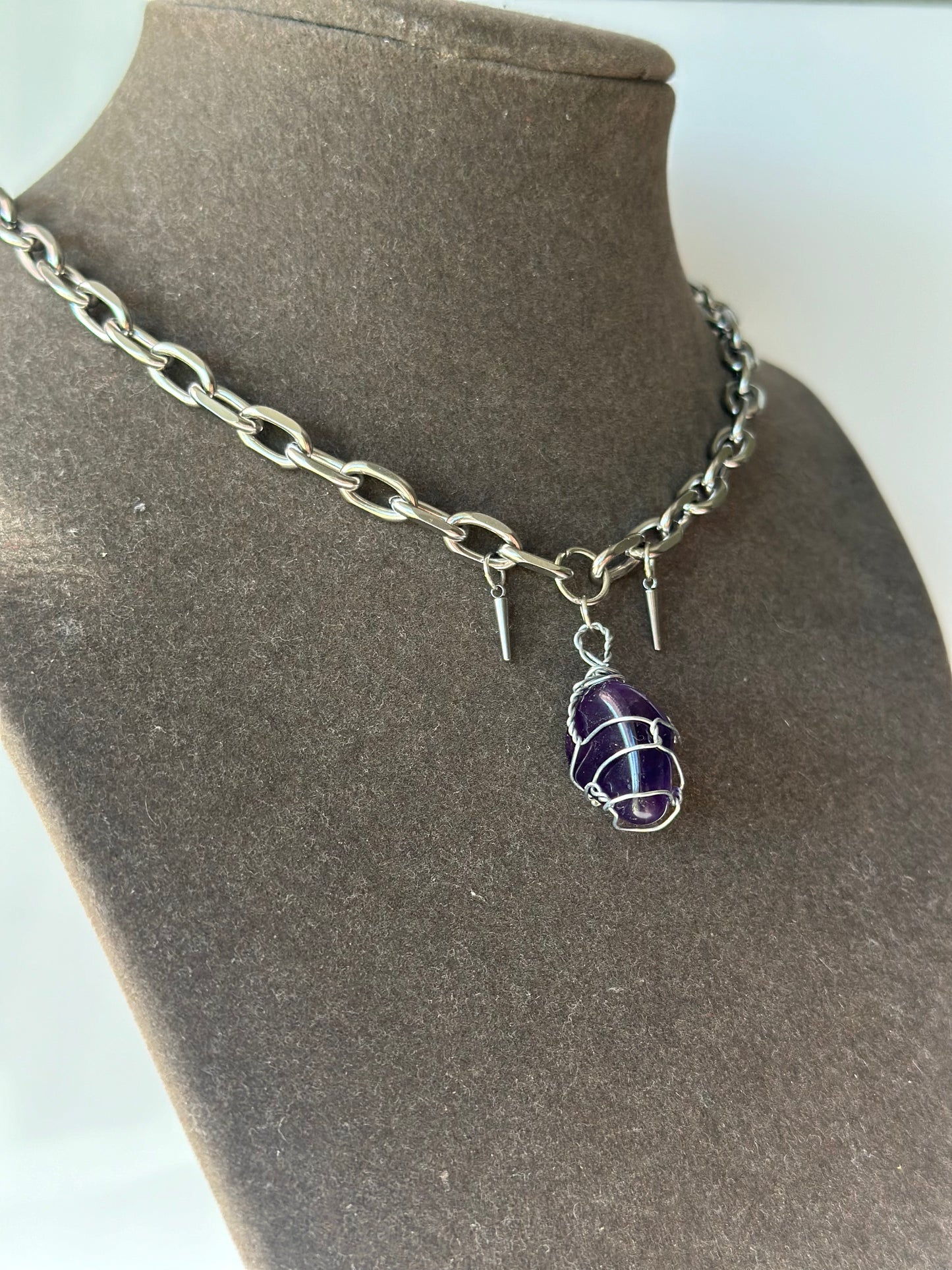 Punk Amethyst Necklace