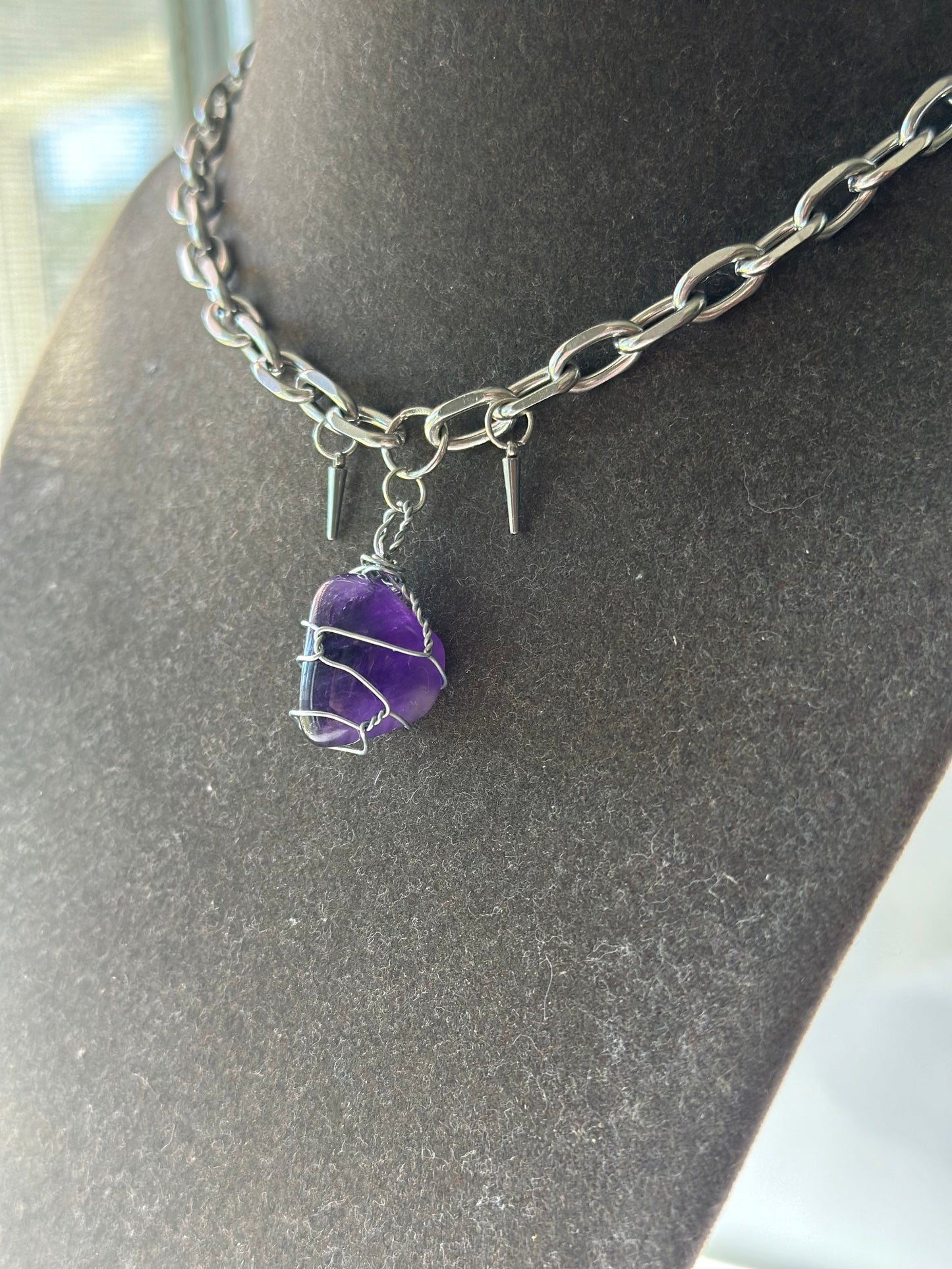 Punk Amethyst Necklace